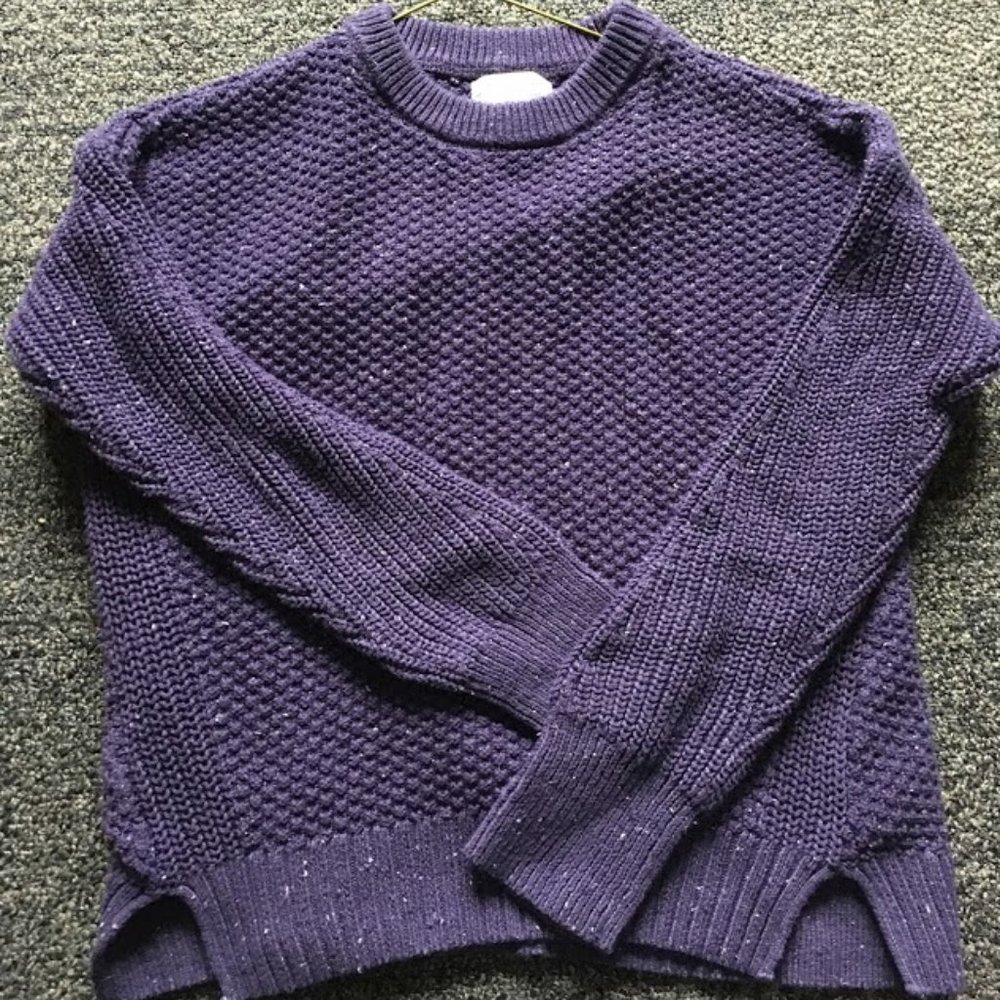 Purple Cable Knit Sweater